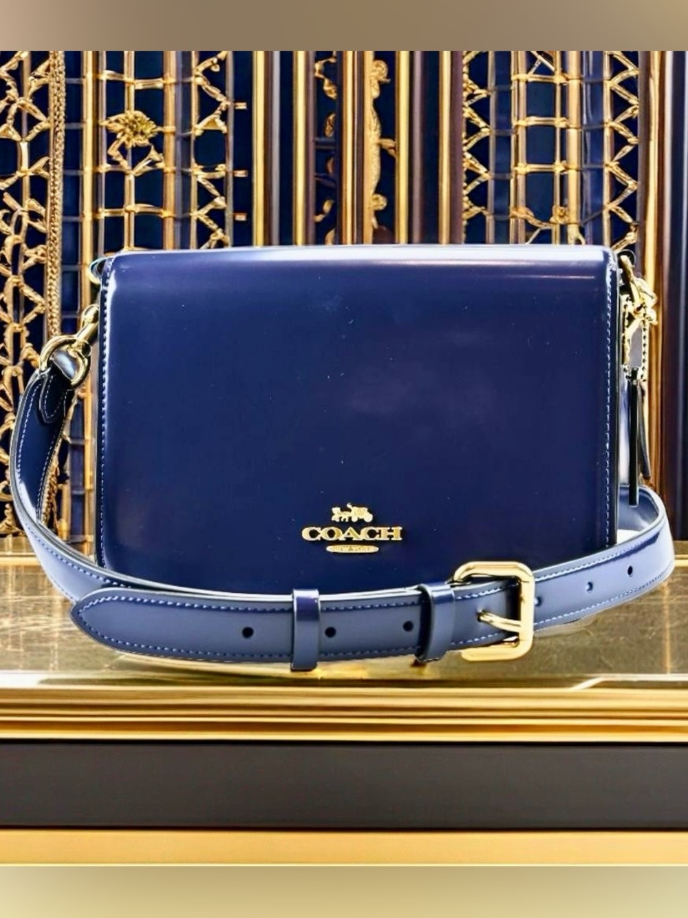 New! COACH Quinn Crossbody & Wallet Set | True Navy Spazzolato Leather (NWOT)